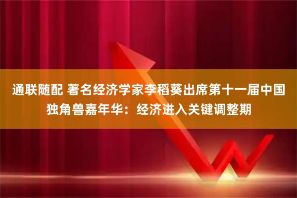 通联随配 著名经济学家李稻葵出席第十一届中国独角兽嘉年华：经济进入关键调整期